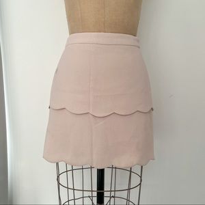 Club Monaco Pink Scalloped Mini Skirt Size 2